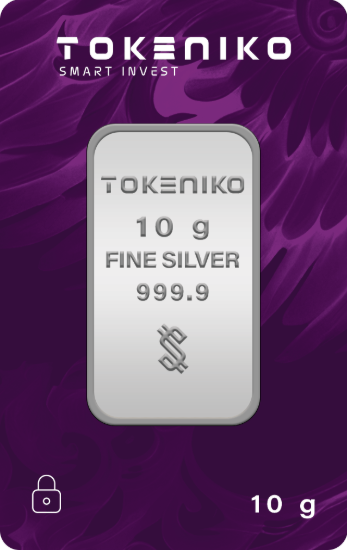تصویر شمش نقره خالص 10 گرمی توکنیکو