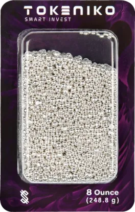 تصویر ساچمه نقره خالص ۸ اونسی توکنیکو