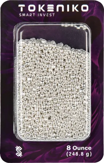 تصویر ساچمه نقره خالص ۸ اونسی توکنیکو