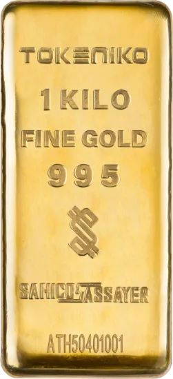 تصویر شمش طلا ۱ کیلوگرمی ۲۴ عیار توکنیکو