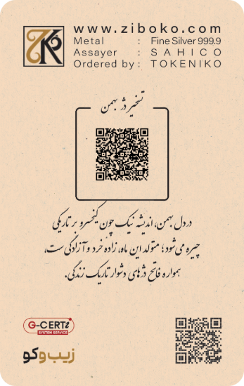 تصویر شمش نقره یک انسی زیبوکو - بهمن