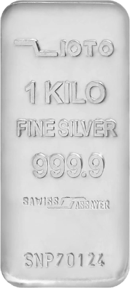 تصویر شمش نقره خالص ۱ کیلوگرمی زیوتو