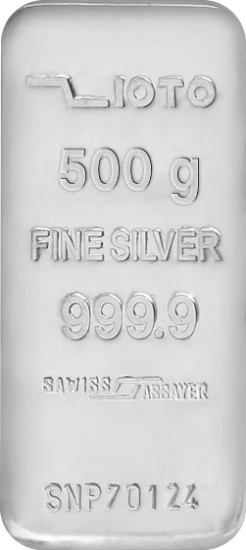 تصویر شمش نقره خالص ۵۰۰ گرمی زیوتو