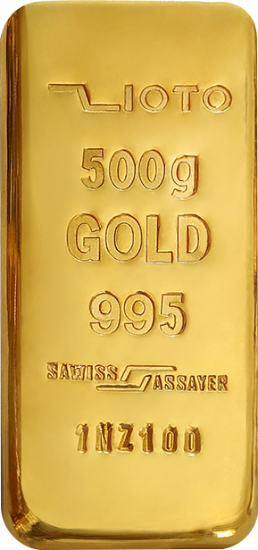 تصویر شمش طلا ۵۰۰ گرمی ۲۴ عیار زیوتو