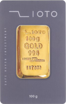 تصویر شمش طلا ۱۰۰ گرمی ۲۴ عیار زیوتو