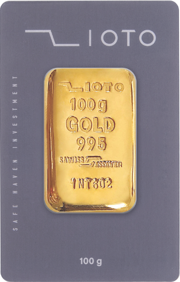 تصویر شمش طلا ۱۰۰ گرمی ۲۴ عیار زیوتو